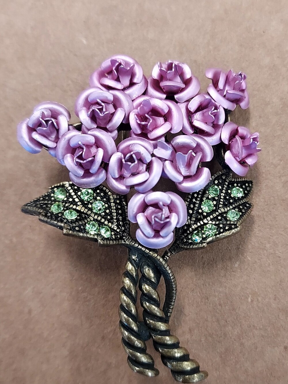 AvonVintage Pink Rose Bouquet Brooch
